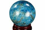 Bright Blue Apatite Sphere - Madagascar #121803-1